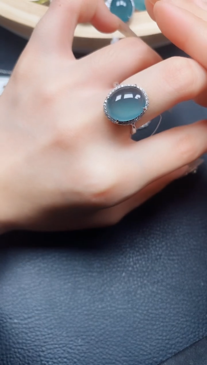 【闪购商品】翡翠戒指银S925镶嵌翡翠