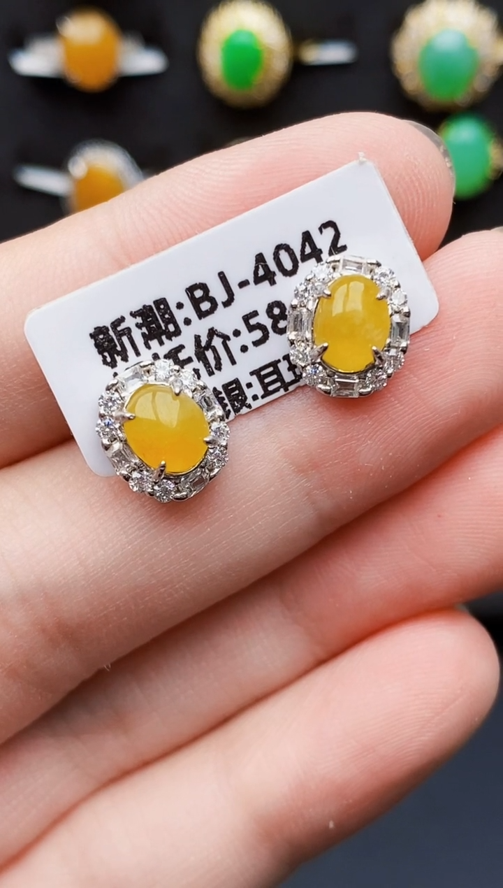 银S925镶嵌戒指翡翠7249