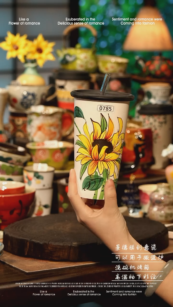 陶瓷景德镇高温釉下彩手工手绘款式@A0785@