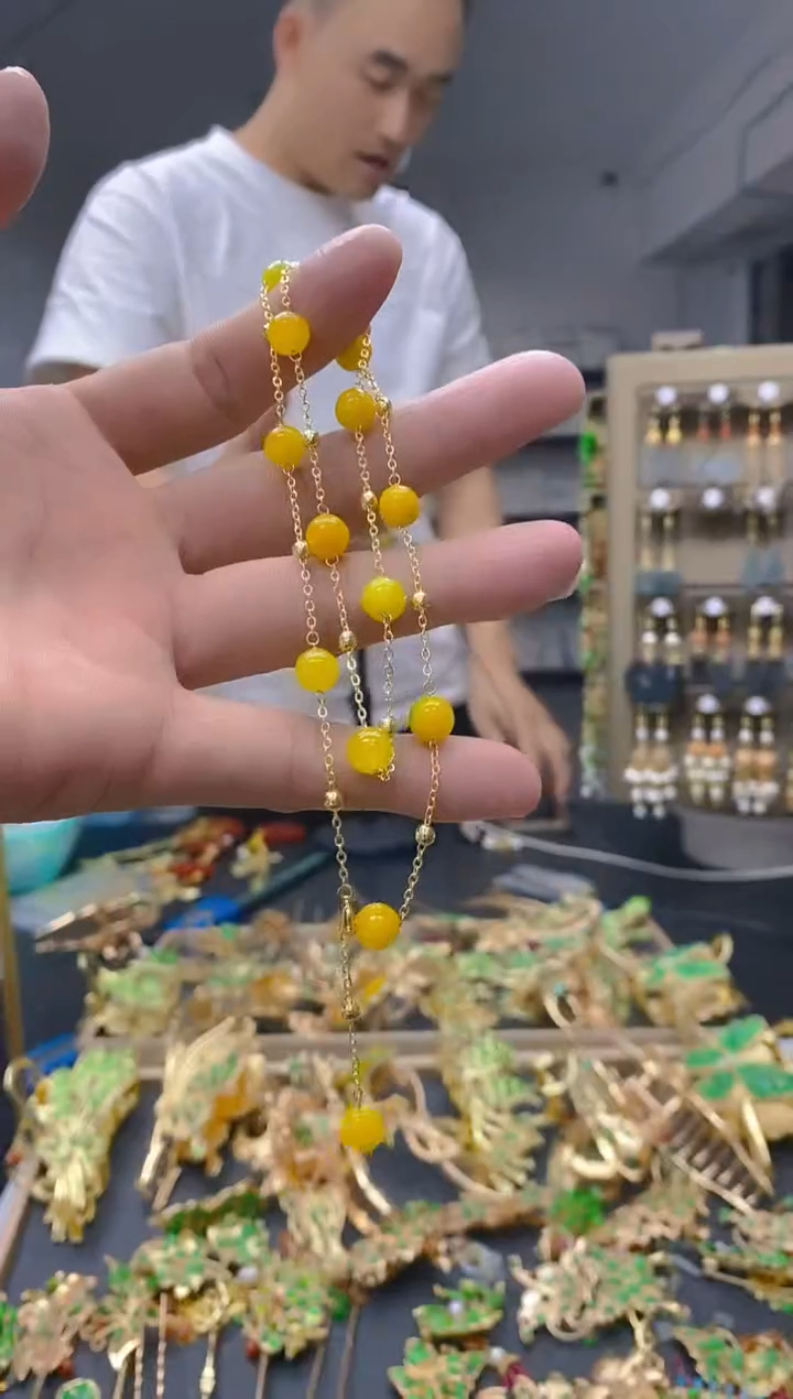 【闪购商品】翡翠耳饰合金104翡翠锁骨链