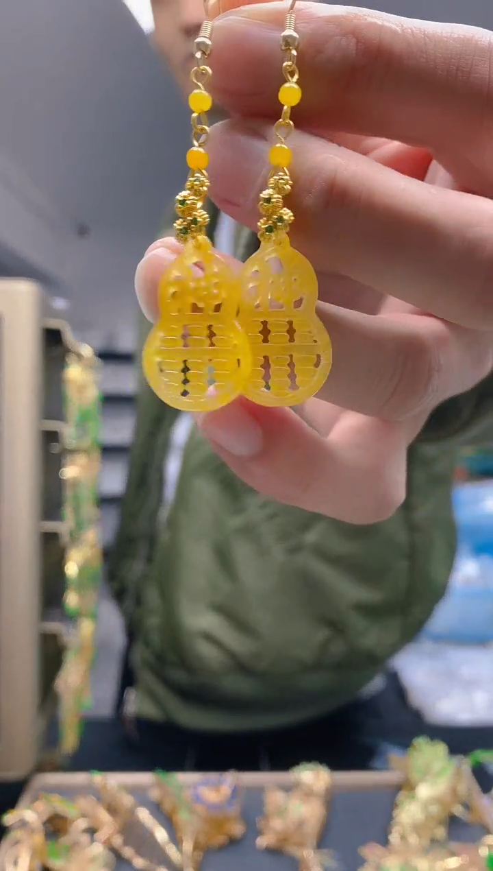 【闪购商品】翡翠耳饰合金0345翡翠耳钩