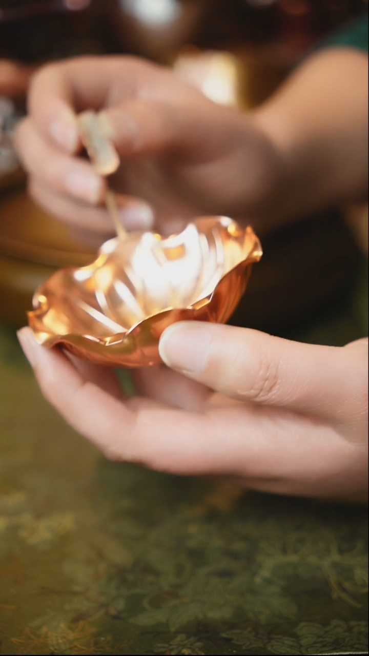 【闪购商品】紫铜荷花茶漏原色单漏