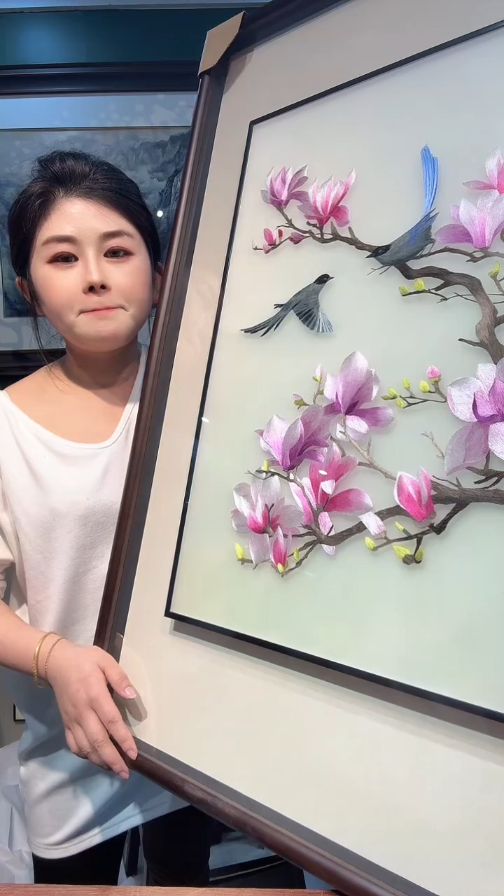 横款沙*非遗苏绣手工刺绣装饰画不包邮