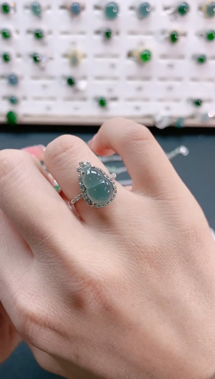 【闪购商品】翡翠戒指银S925镶嵌天然翡翠