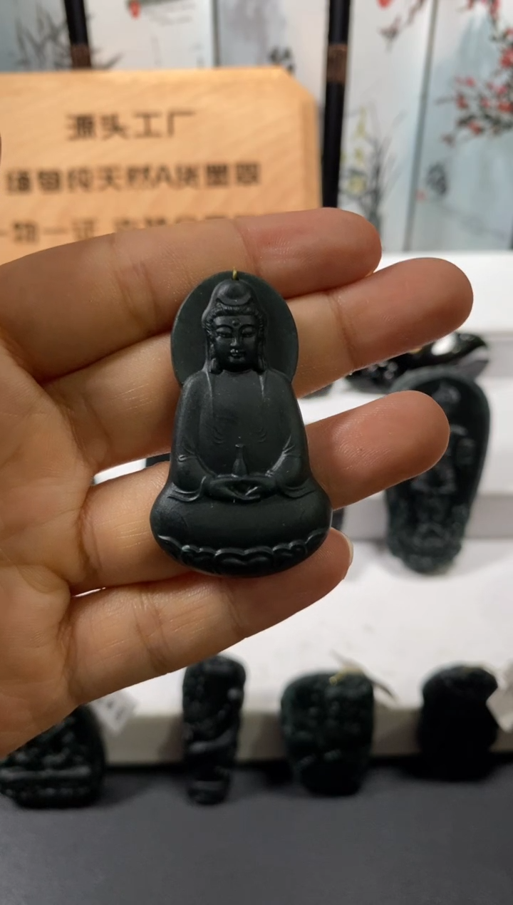未镶嵌定制翡翠天然缅甸A货翡翠墨翠精品素衣观音