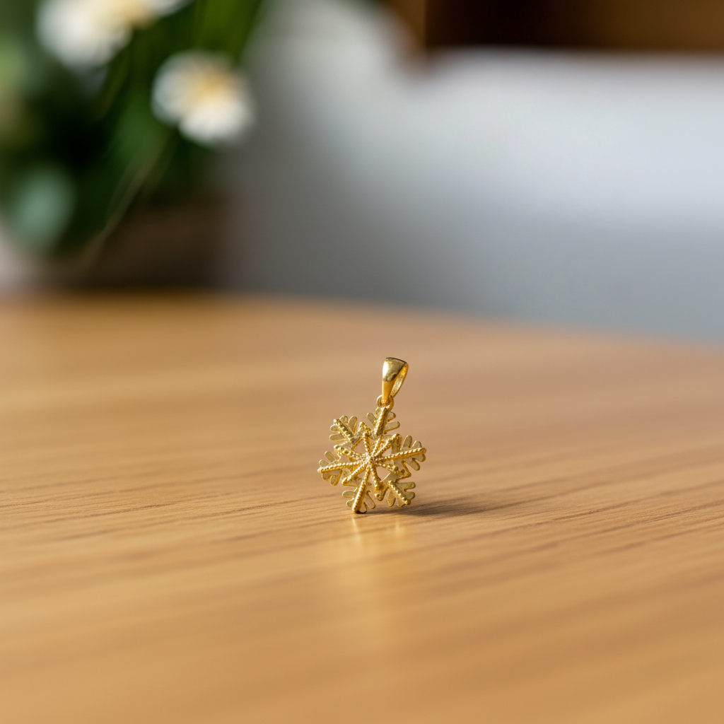 999足金雪花冬季吊坠黄金挂坠百搭适合送礼RSJ-00152G