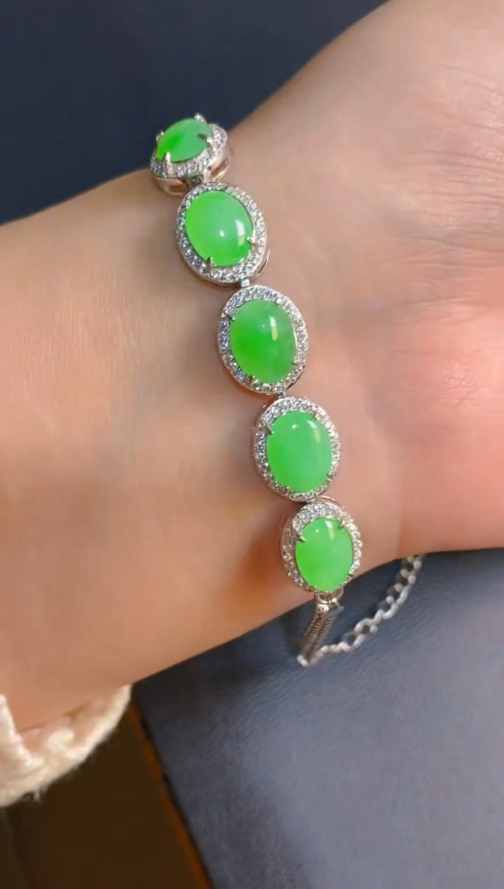 【闪购商品】翡翠耳饰银S925镶嵌天然A货翡翠1