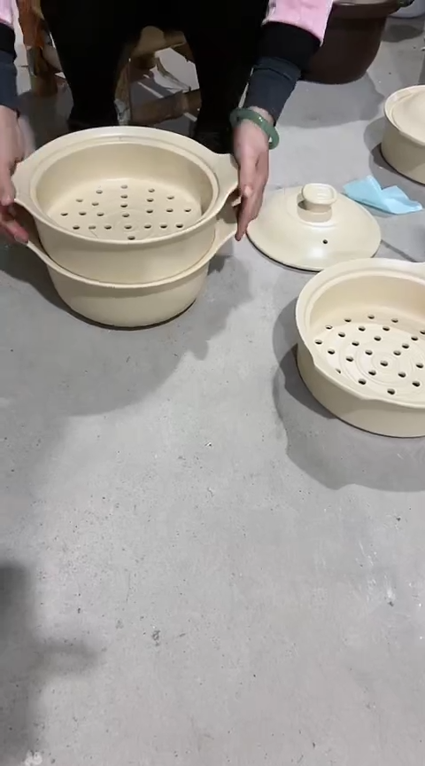 【闪购商品】瑕疵中号米白蒸屉一套