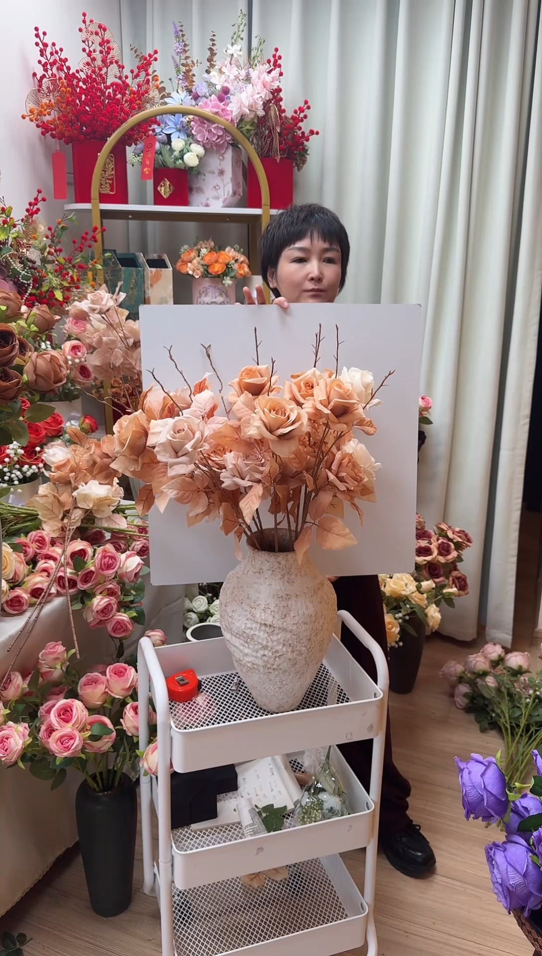 布高端仿真花10支图片