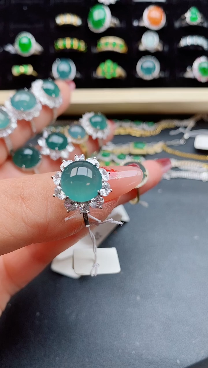 【闪购商品】翡翠戒指银S925镶嵌58005