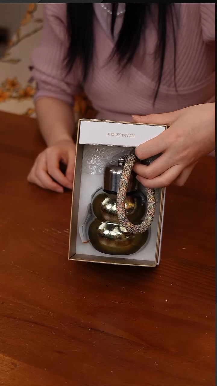 陶107-纯钛葫芦杯220ml-金色【CF6226】