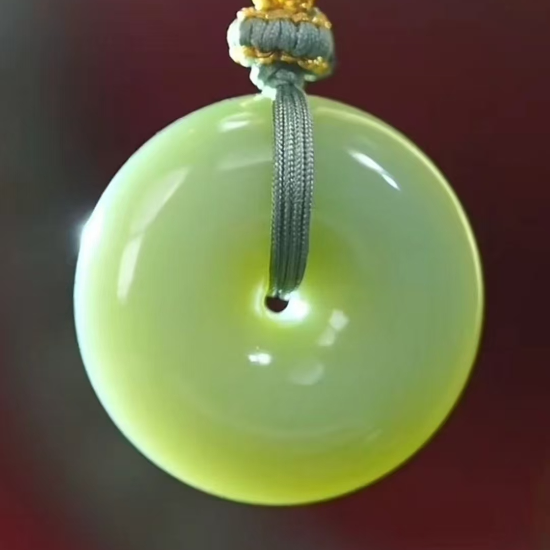 【慧子臻选】收藏级 | 和田玉粉青平安扣吊坠 25*12mm 含绳 P168