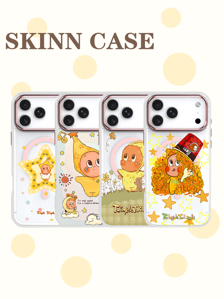 SKINNCASE 【泡面头星星小可爱】金属镜框浮雕磁吸手机壳