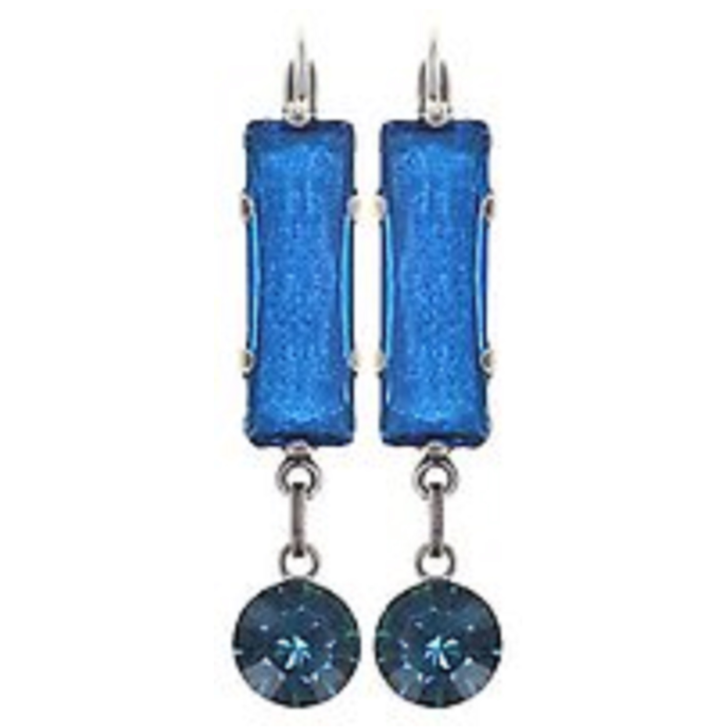 铜合金耳饰 德产Konplott蓝方圆耳环个性轻奢【正品中古】2