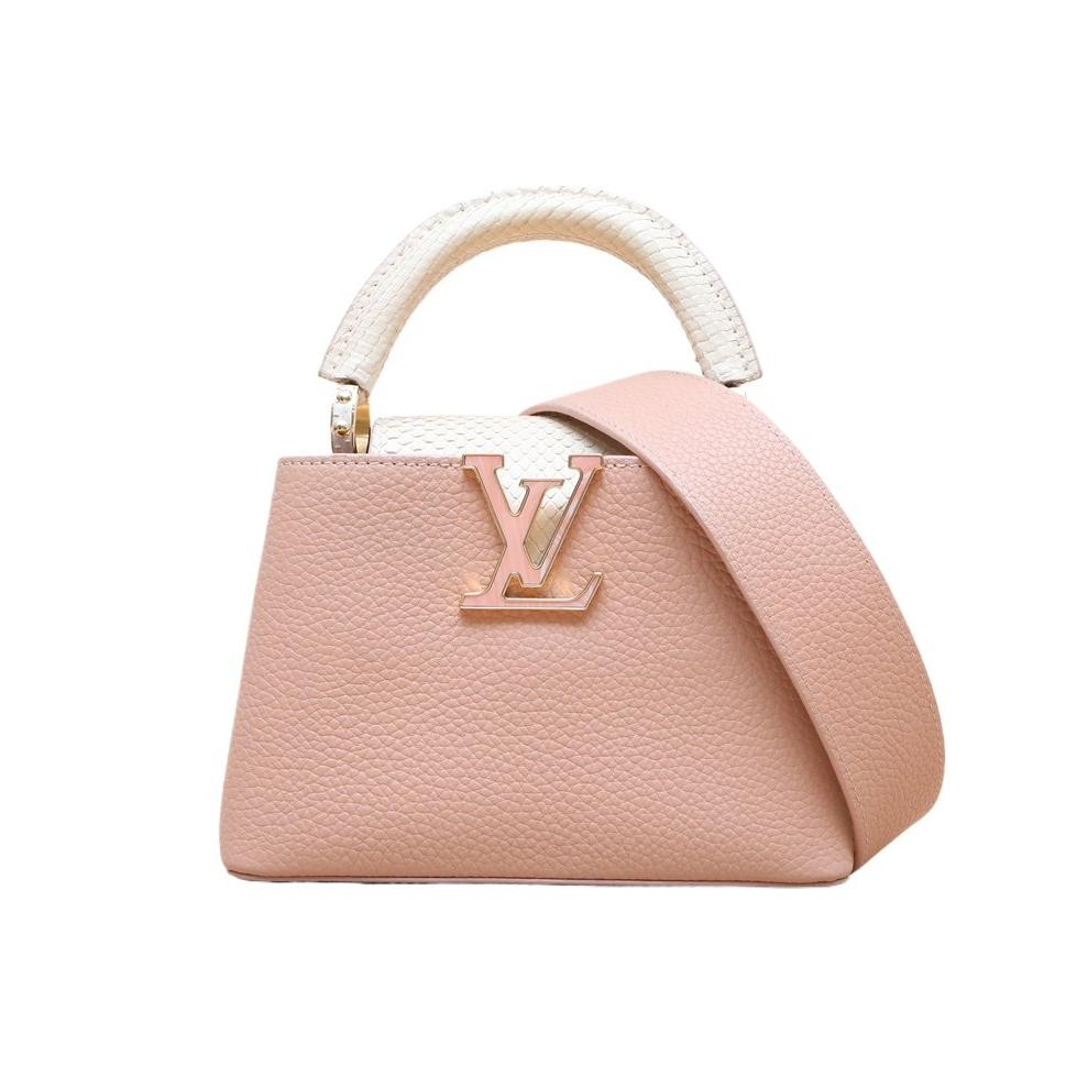 99新 LouisVuitton/路易威登 外【小花Han】Cap Mini21奶茶色芯片