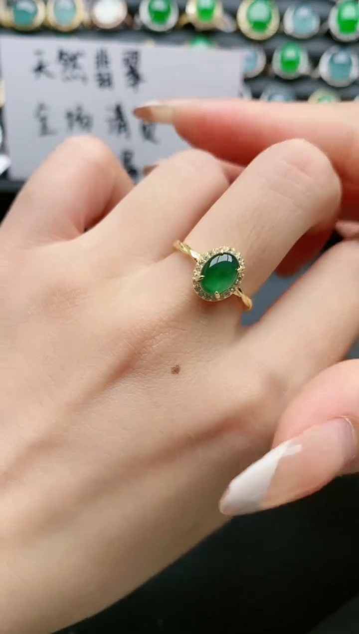 【闪购商品】翡翠戒指银S925镶嵌111111111