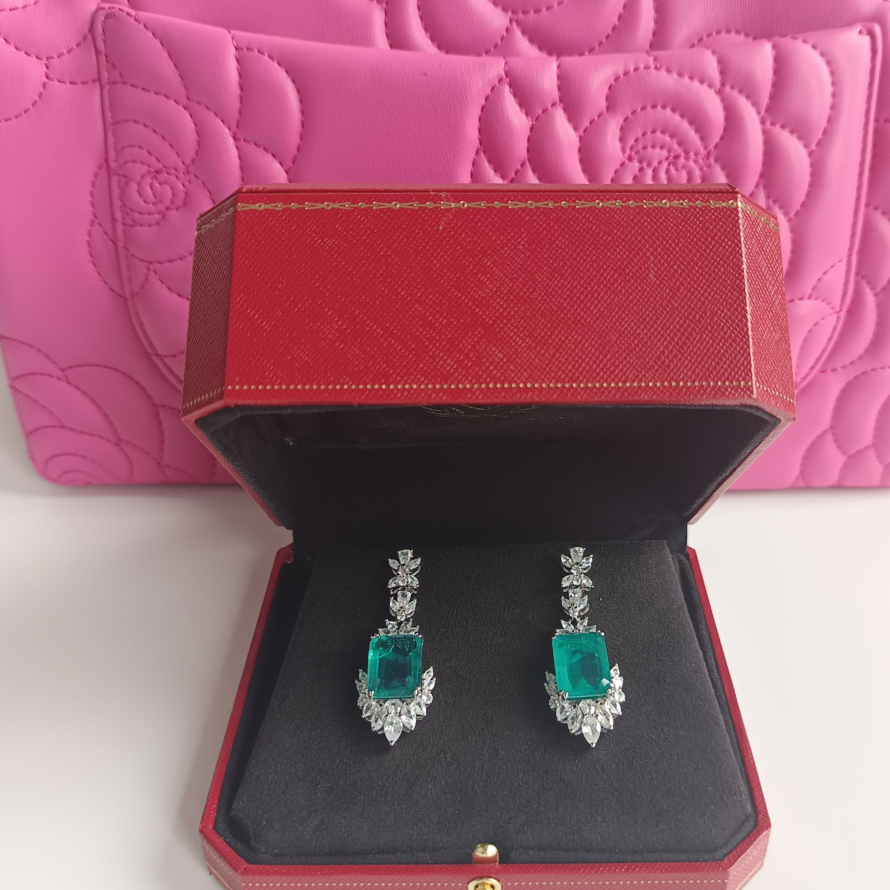 2707绿耳环--高贵女王绿-精工绿耳环赠礼盒