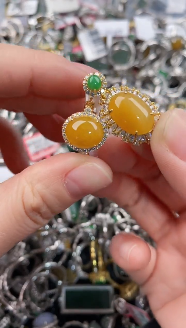 银S925镶嵌戒指翡翠333              1