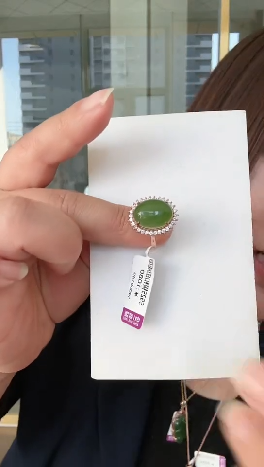 【闪购商品】和田玉戒指银S925镶嵌戒指4