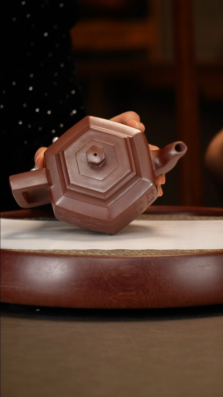 【闪购商品】紫砂茶壶【李铭】六方雪华