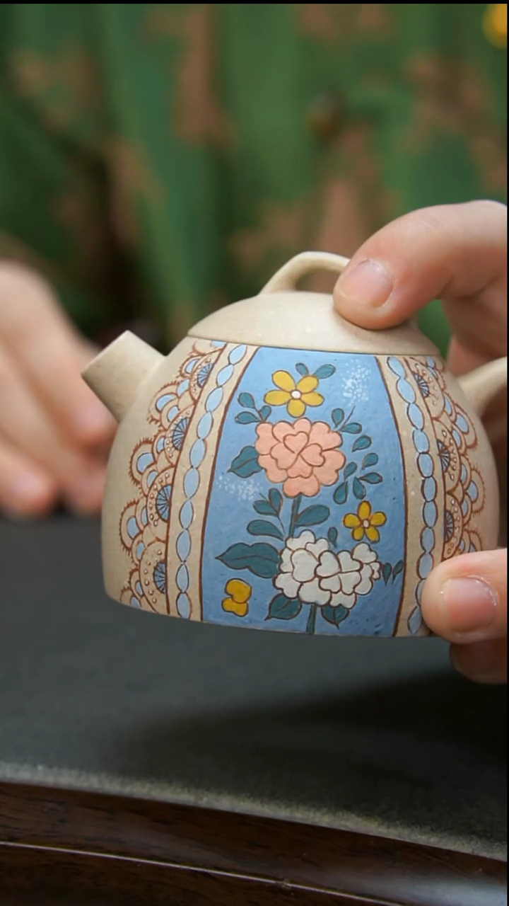 【闪购商品】紫砂茶壶蓝色几何秦权壶微瑕