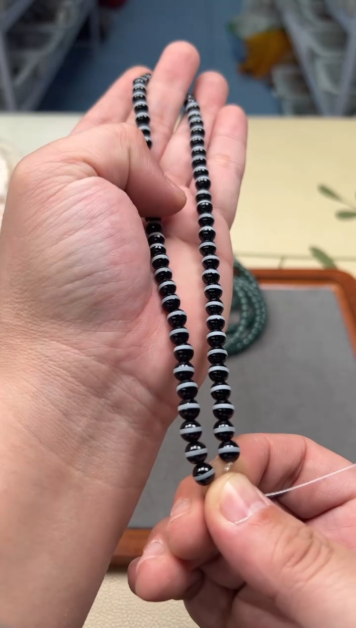 吊坠白玉菩提黑色长串5861