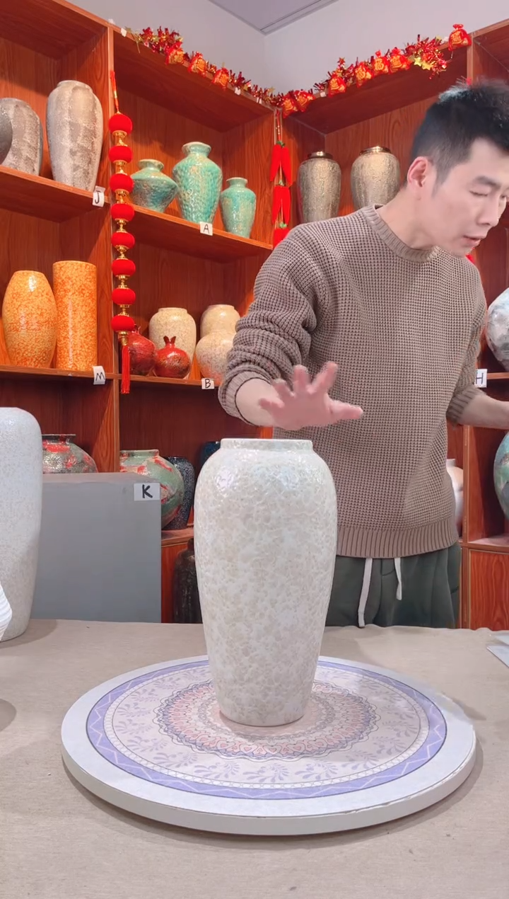 【闪购商品】瓶茶白大号 陶瓷花瓶 无花