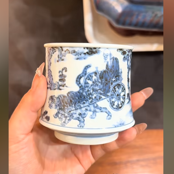 【峰良窑】青花鬼谷子威士忌杯