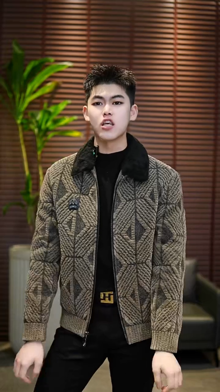 50码（125-140斤）男士羊羔毛领羽绒服