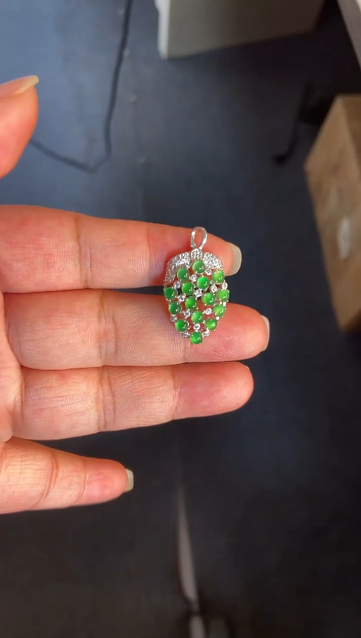 吊坠(不含链)银S925镶嵌翡翠1