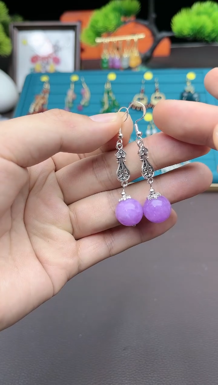 【闪购商品】玛瑙/玉髓耳钉银S925镶嵌708000