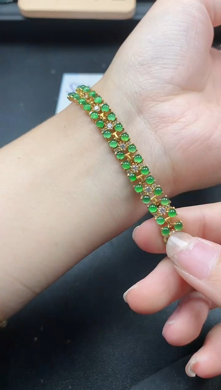 翡翠戒指银S925镶嵌5151-2