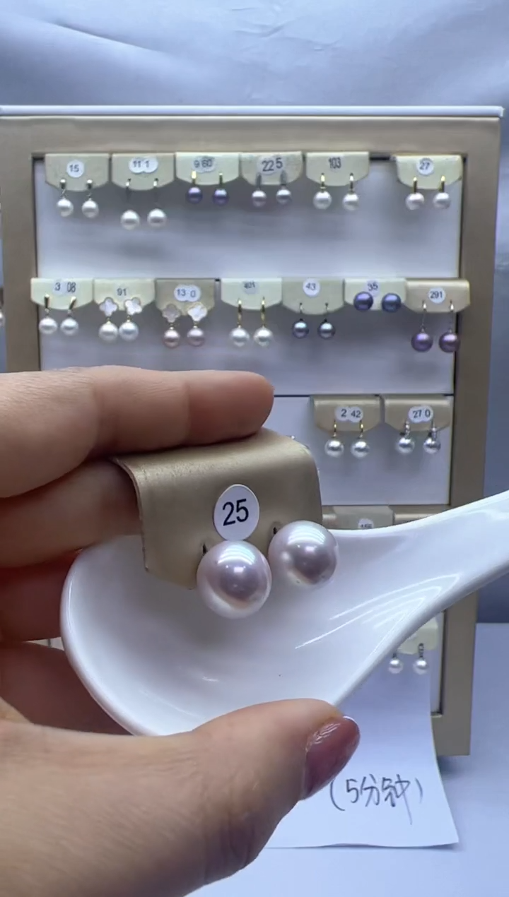 【闪购商品】淡水珍珠耳饰银S925镶嵌25