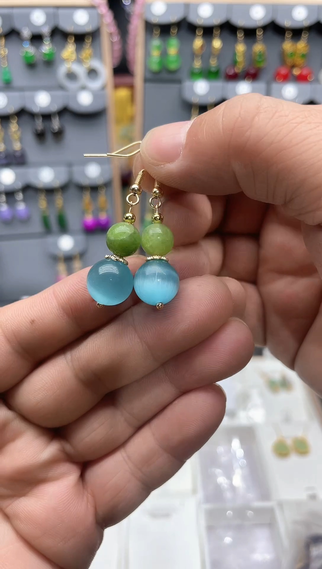 【闪购商品】玛瑙/玉髓耳坠14K金镶嵌时尚耳饰111