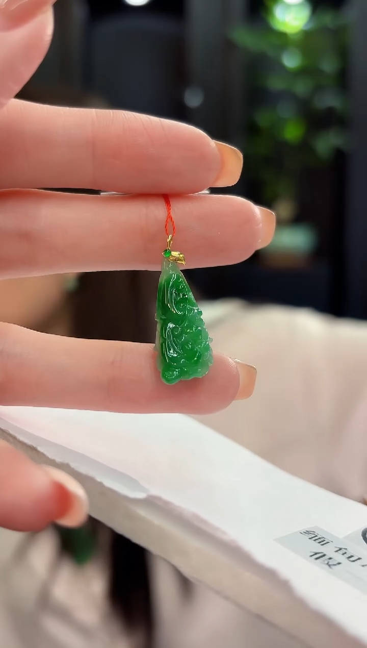 吊坠(不含链)18K金镶嵌翡翠 缅甸A货/支持复检/一件