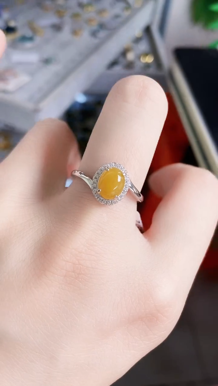 【闪购商品】翡翠银S925镶嵌戒指456464