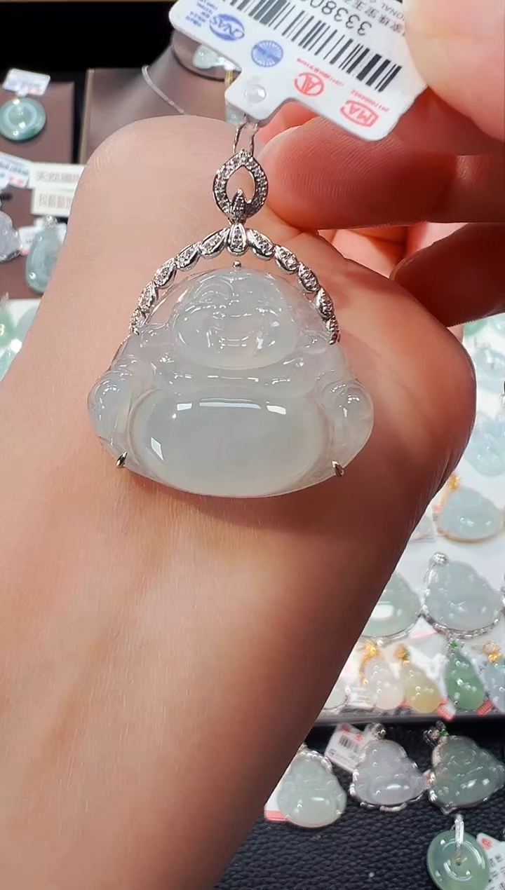 【闪购商品】翡翠吊坠(不含链)18K金镶嵌佛公吊坠703