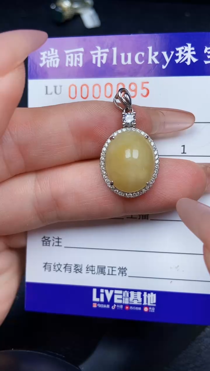 翡翠银S925镶嵌颈饰0095