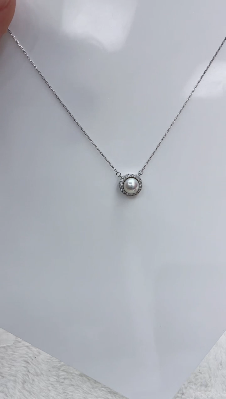 【闪购商品】海水珍珠颈饰银S925镶嵌海水珍珠项链