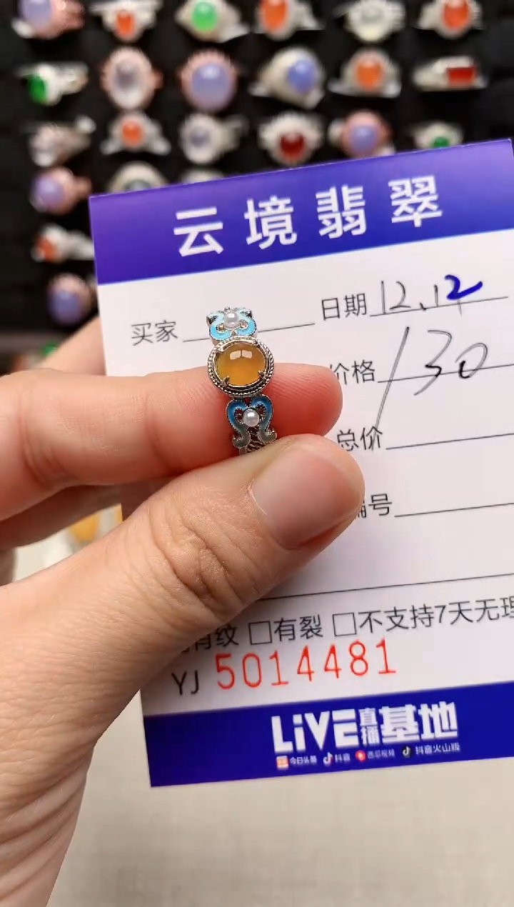 银S925镶嵌戒指翡翠4481