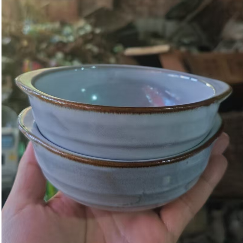 国营老瓷，微瑕介意勿拍，白双耳碗2只