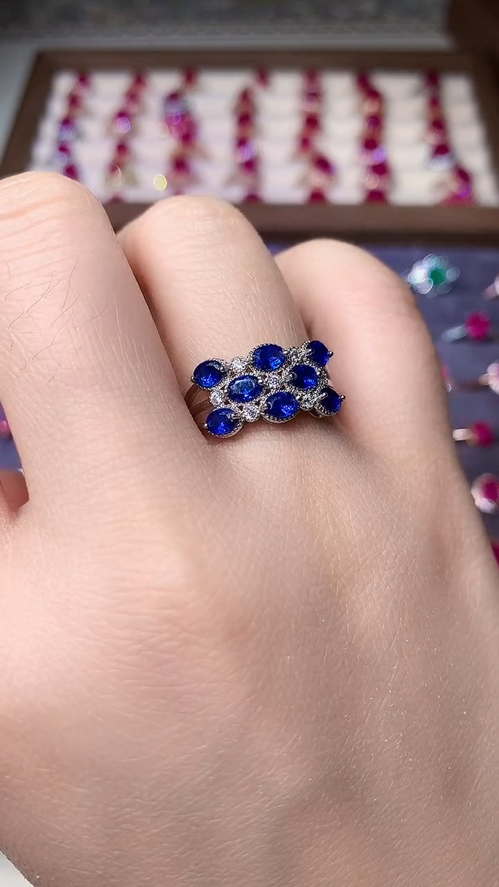 【闪购商品】蓝宝石戒指银S925镶嵌000