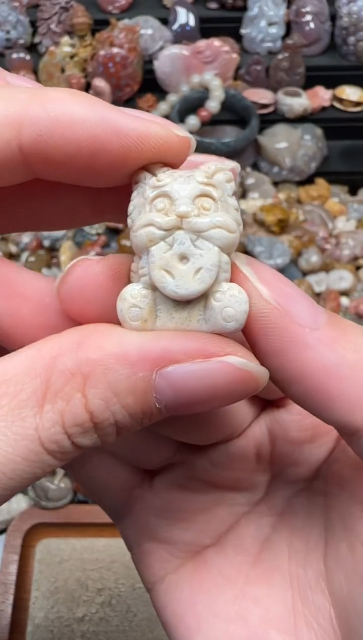 颈饰未镶嵌硅化珊瑚（珊瑚玉）096