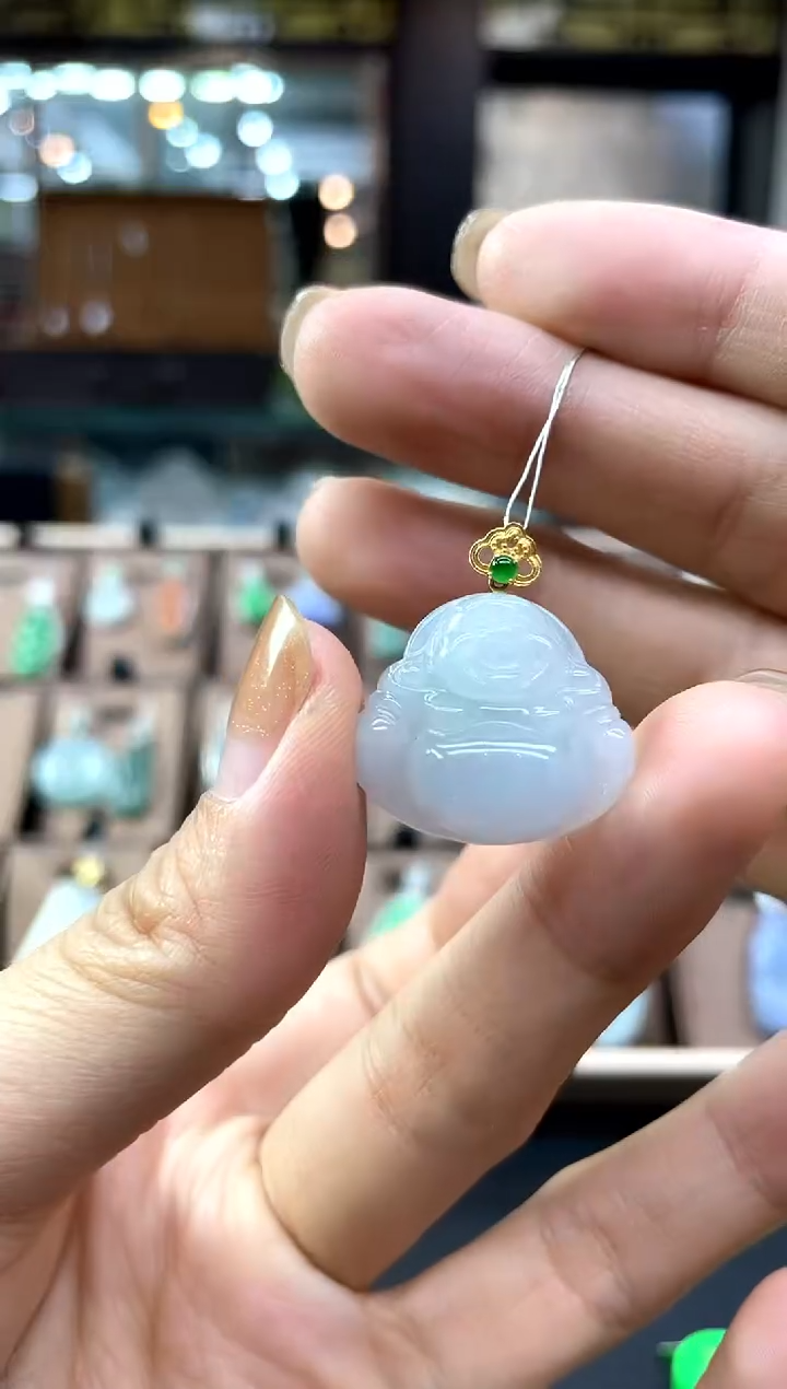 【闪购商品】翡翠颈饰18K金镶嵌佛公