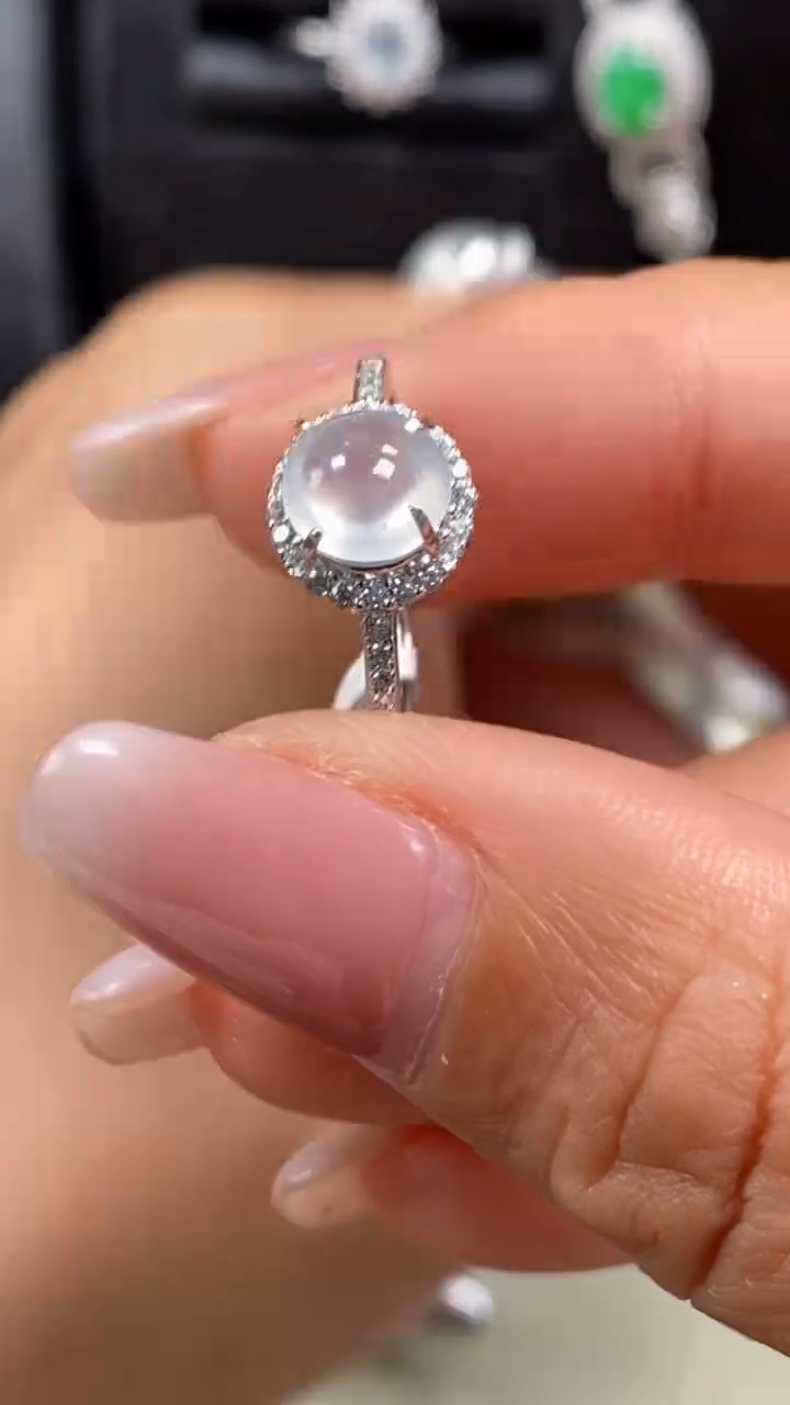 【闪购商品】翡翠戒指银S925镶嵌9194