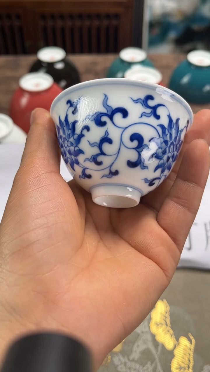 【闪购商品】景德镇文祥窑手工釉下彩陶瓷单杯