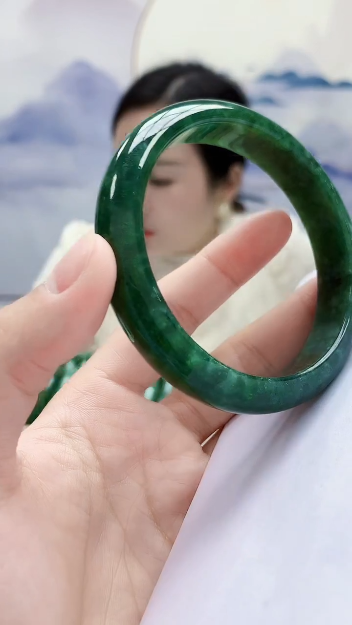 未镶嵌定制翡翠4852lr-毛货手镯（56圈）40