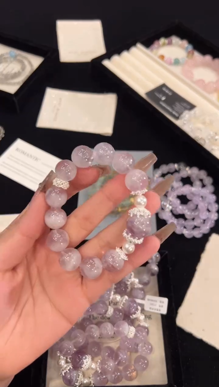 【闪购商品】水晶手链合金紫兔毛手链x1260