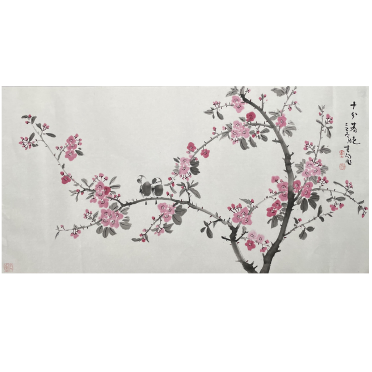 H-T-3118 霍春阳 花鸟 70cm*139cm 托底-A