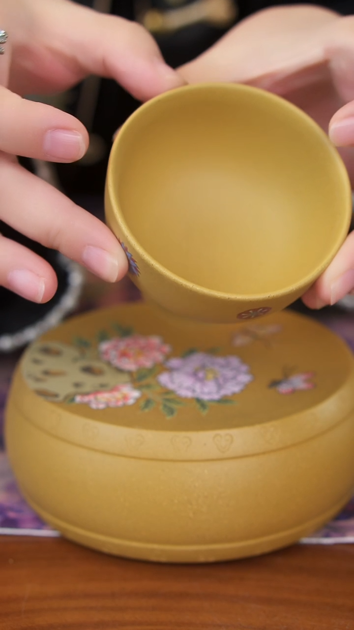 茶壶紫砂段泥皮球花杯子